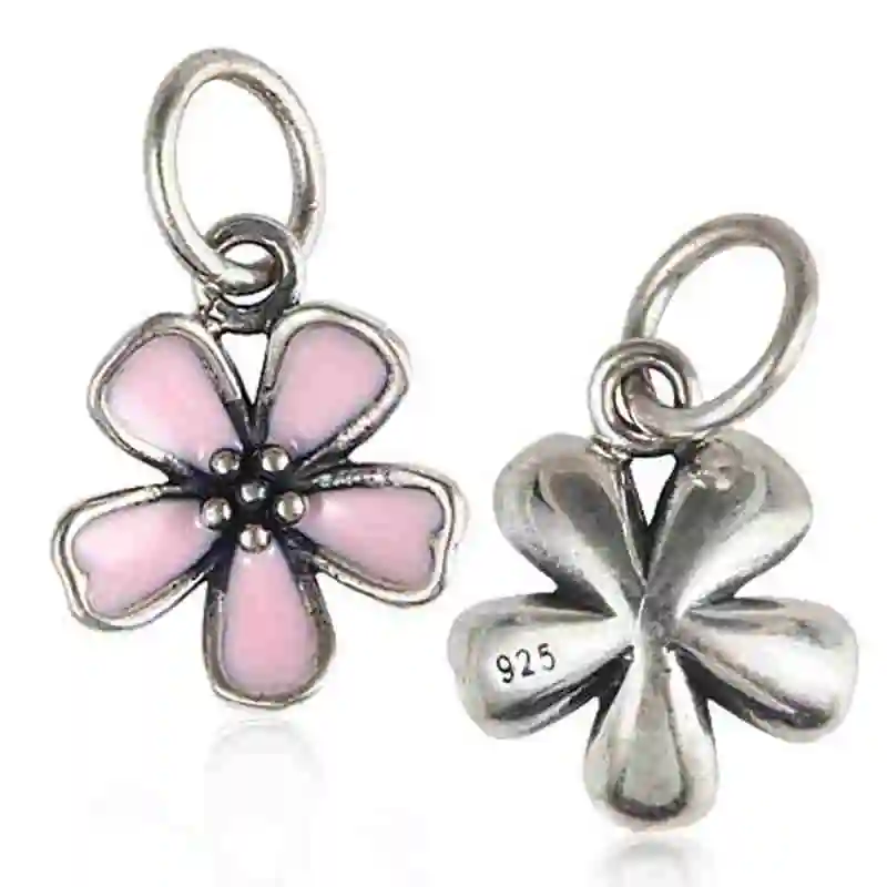 Choruslove Cherry Blossom Шарм Орхидея бисера 925 пробы Серебряный цветок бусины подходят