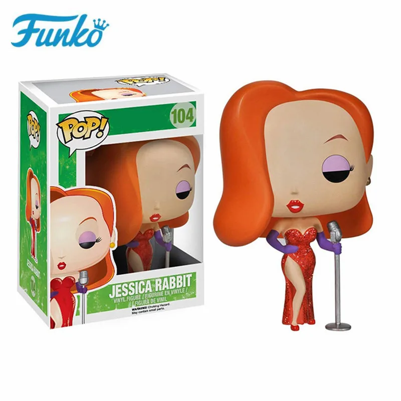 Y-Jessica-104 FUNKO POP Who в рамке Роджер кролик тематический персонаж поп звезда#104 Джессика Кролик экшн и фигурка модель виниловые куклы Коллекция - Цвет: Y-Jessica-104