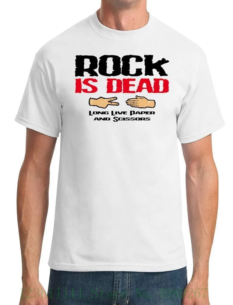Rock Is Dead Long Live The Paper And Scissors забавная Мужская футболка новинка 2019 футболка|Мужские