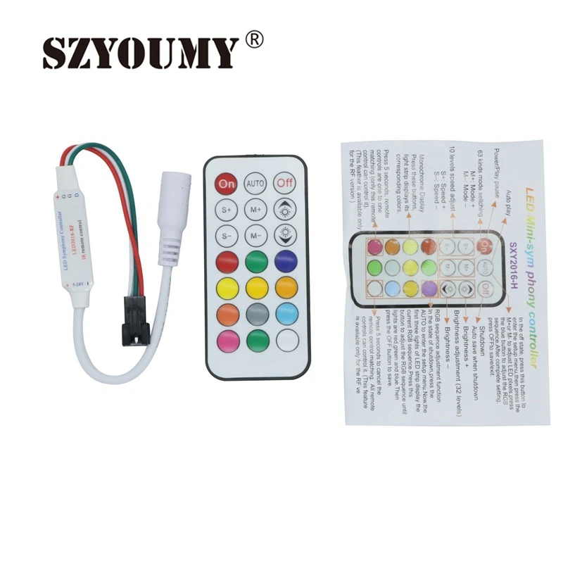 SZYOUMY Бесплатная доставка ИК DC 12 В 21 ключ контроллер для полосы WS2811/TM1804/TM1809/INK1003/ICS1903