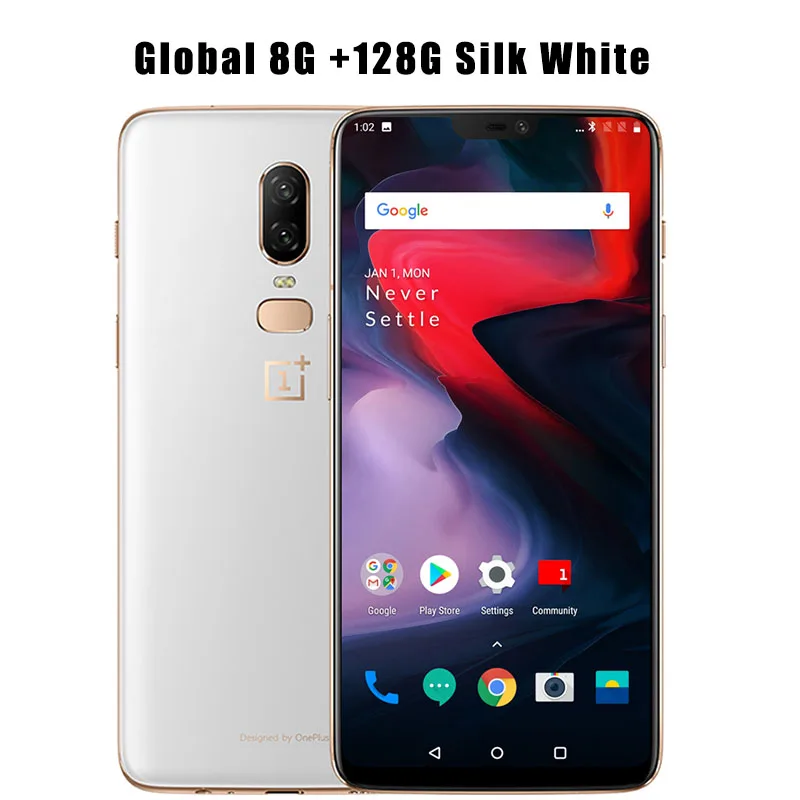 8G 128G Silk White Глобальная прошивка поддержка мобильного телефона Oneplus 6 мобильный телефон 6,28 дюймов AMOLED 8 ГБ 128/258 GBSnapdragon 845 Octa Core отпечатков пальцев зарядки - Цвет: 8G 128G Silk White