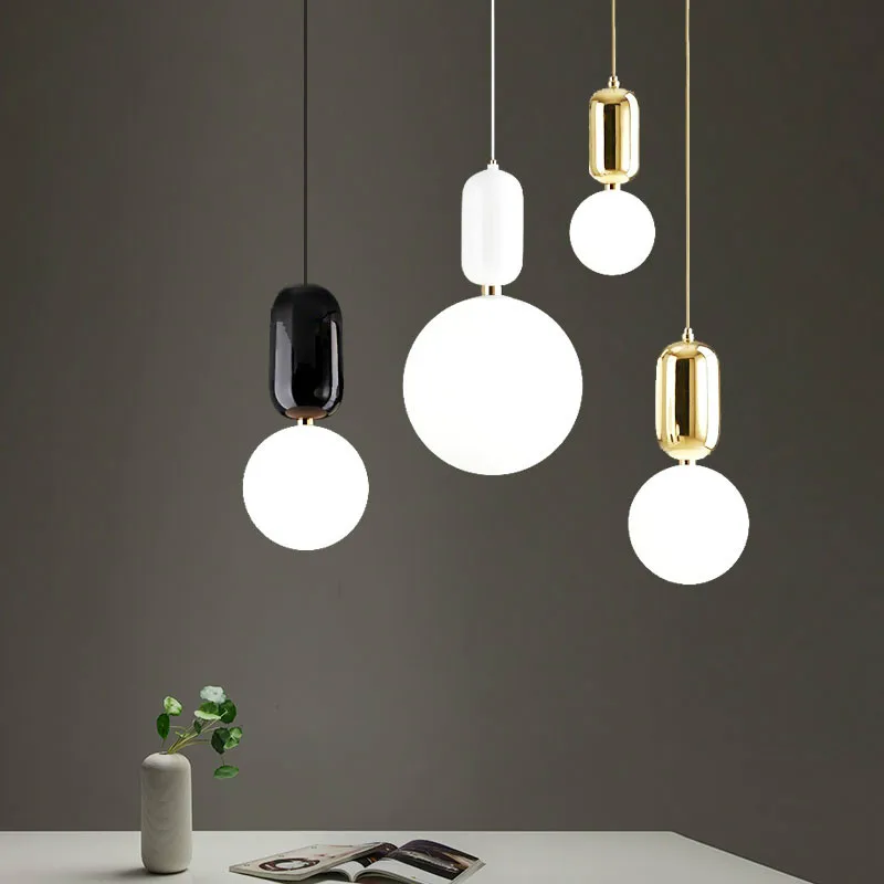 

Modern Milk Globe Glass Pendant Lights For Dining Room Bar Restaurant Deco Kitchen Room Hanging Pendant Lamp Fixtures