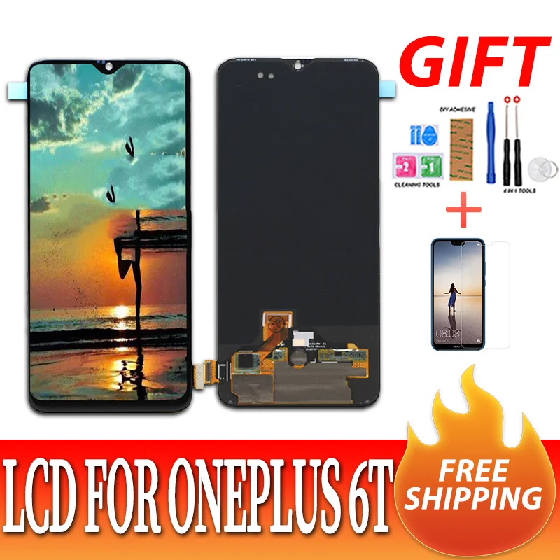 Amoled ЖК-дисплей для OnePlus 6 T кодирующий преобразователь сенсорного экрана в сборе