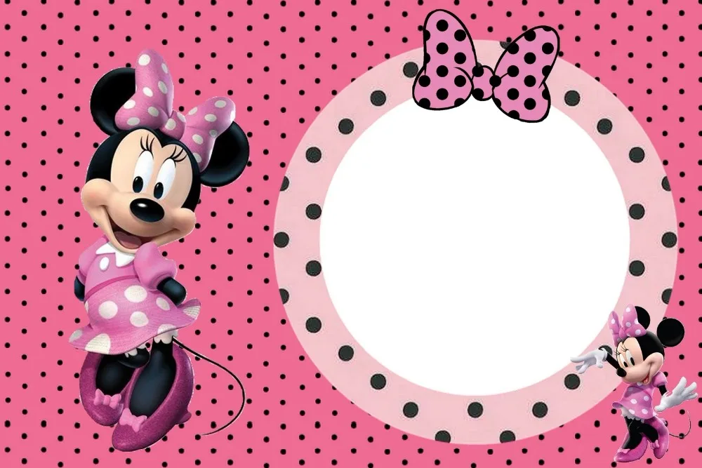 Pink Bow Minnie Newborn Children Birthday Girls Baby Shower Custom Photo Studio Backdrop Background Vinyl