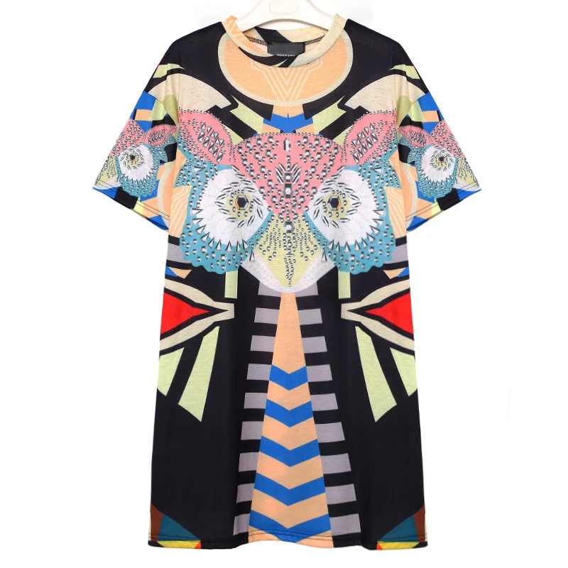 Летом Орел шаблон печати свободные платья 2017 женщины Онлайн Великолепный