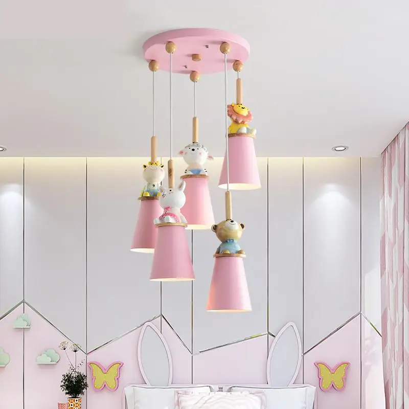 Светильник Nordic Bedroom Ceiling Lights Modern Minimalist Children Room Light Girl Creative Cartoon Cute Animal Child Lamp.