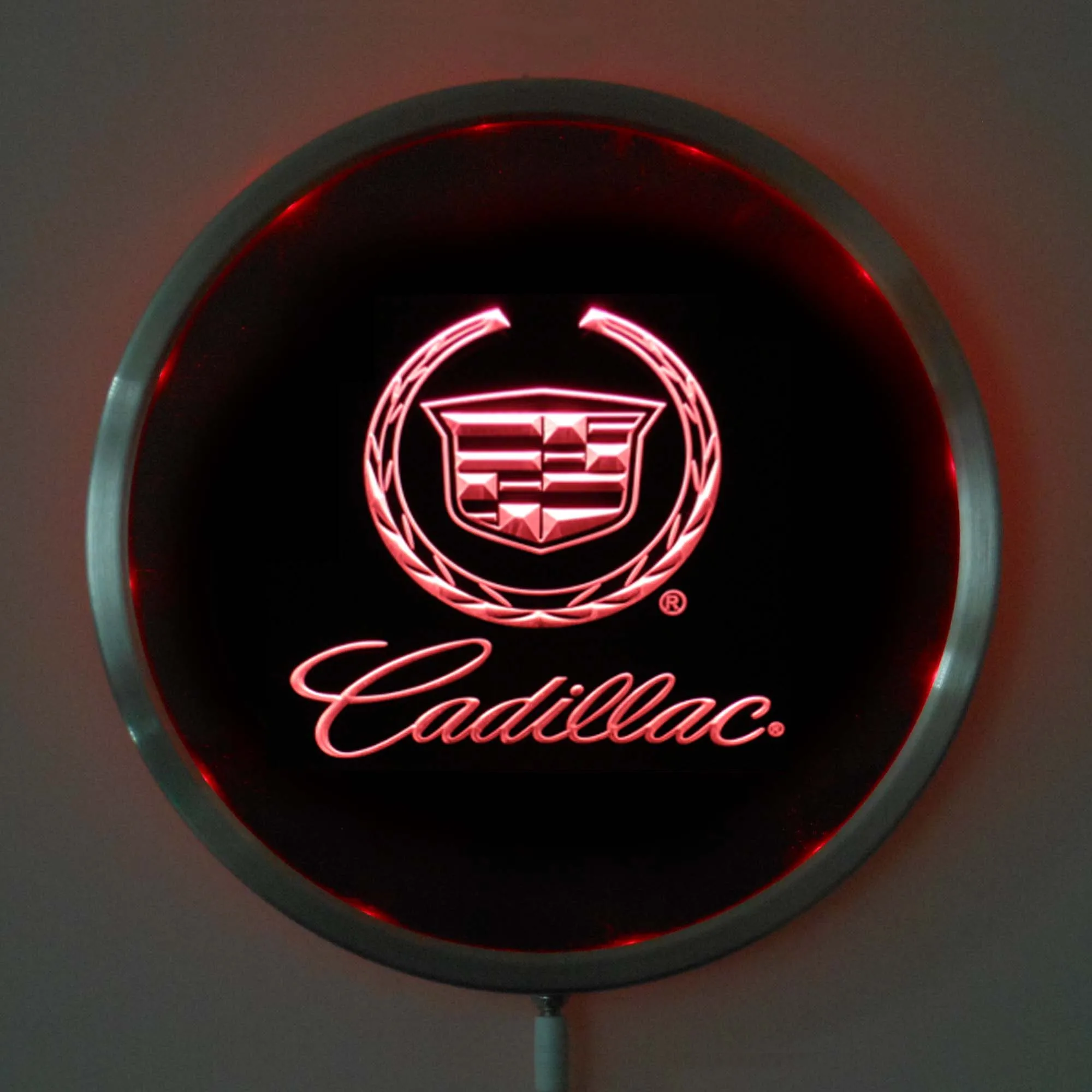 Светодиодная неоновая вывеска Cadillac круглая 25 см/10 дюймов с rgb цветным пультом