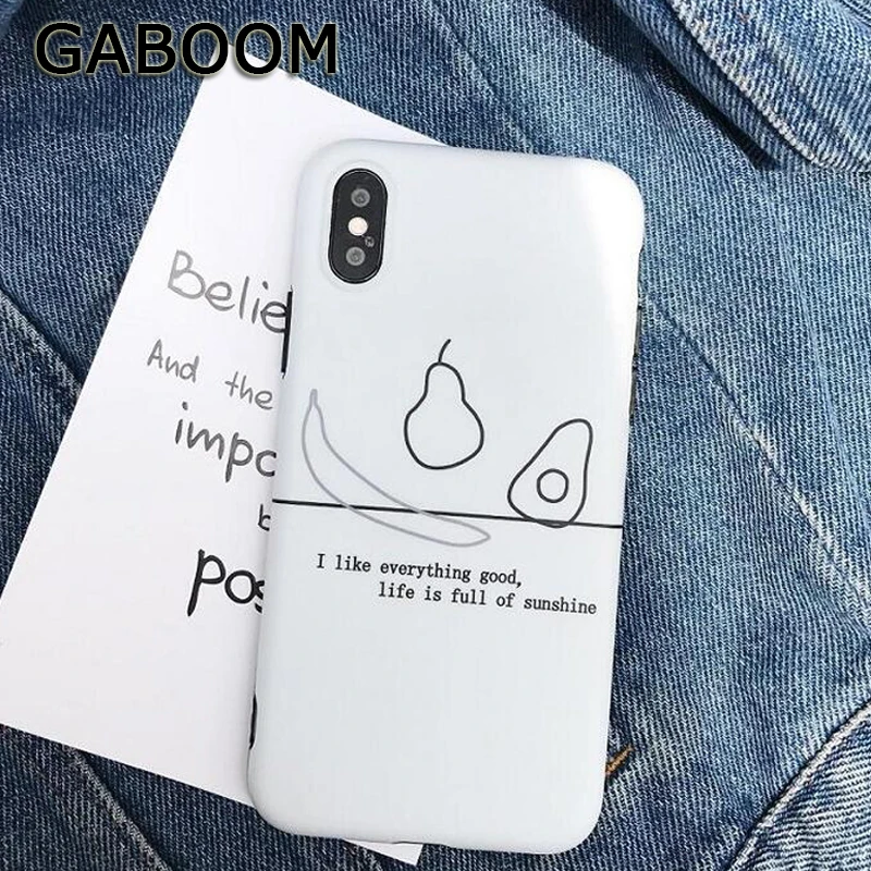 GABOOM Симпатичные фрукты письмо шаблон телефона Чехлы для iphone 7 Чехол 6 S 8 Plus X IMD