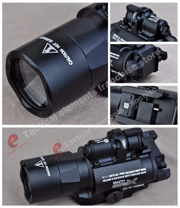 Элемент страйкбол X400 CREE ультра оружие светодиодный пистолет M4 винтовочный фонарь красный точечный Лазер X400U фонарь для ружья 20 мм рейку 450 люмен