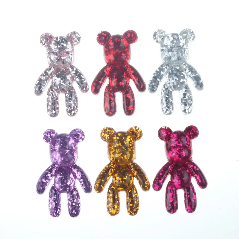 

12pcs 52x32mm Cute Resin Bear Decoration Crafts Flatback Cabochon Embellishments For Scrapbooking Accessories
