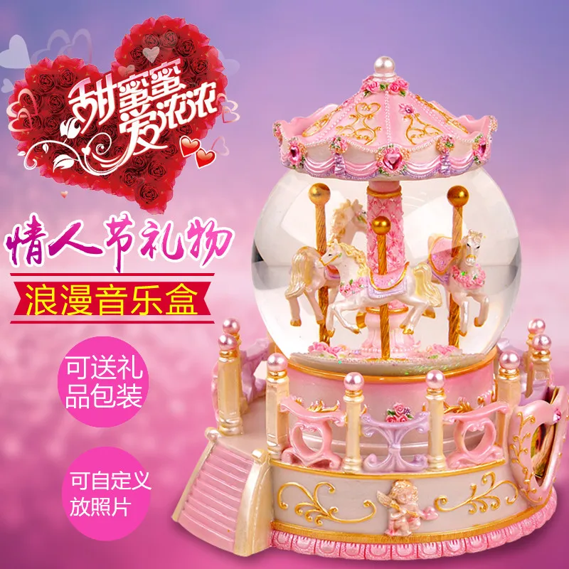 Подарок на день рождения карусель фото хрустальный шар музыкальная шкатулка