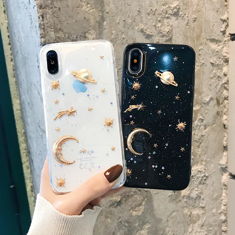 Блестящий чехол со звездным небом для телефона iPhone XS Max чехлы 7 XR X 6 6S 8 Plus мягкий