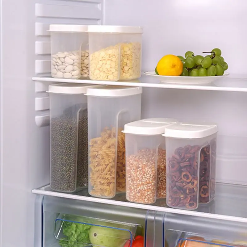 Clear Plastic Kitchen Food Rice Bean Cereal Flour Grain Snacks Storage Box Container Sealed Case | Дом и сад