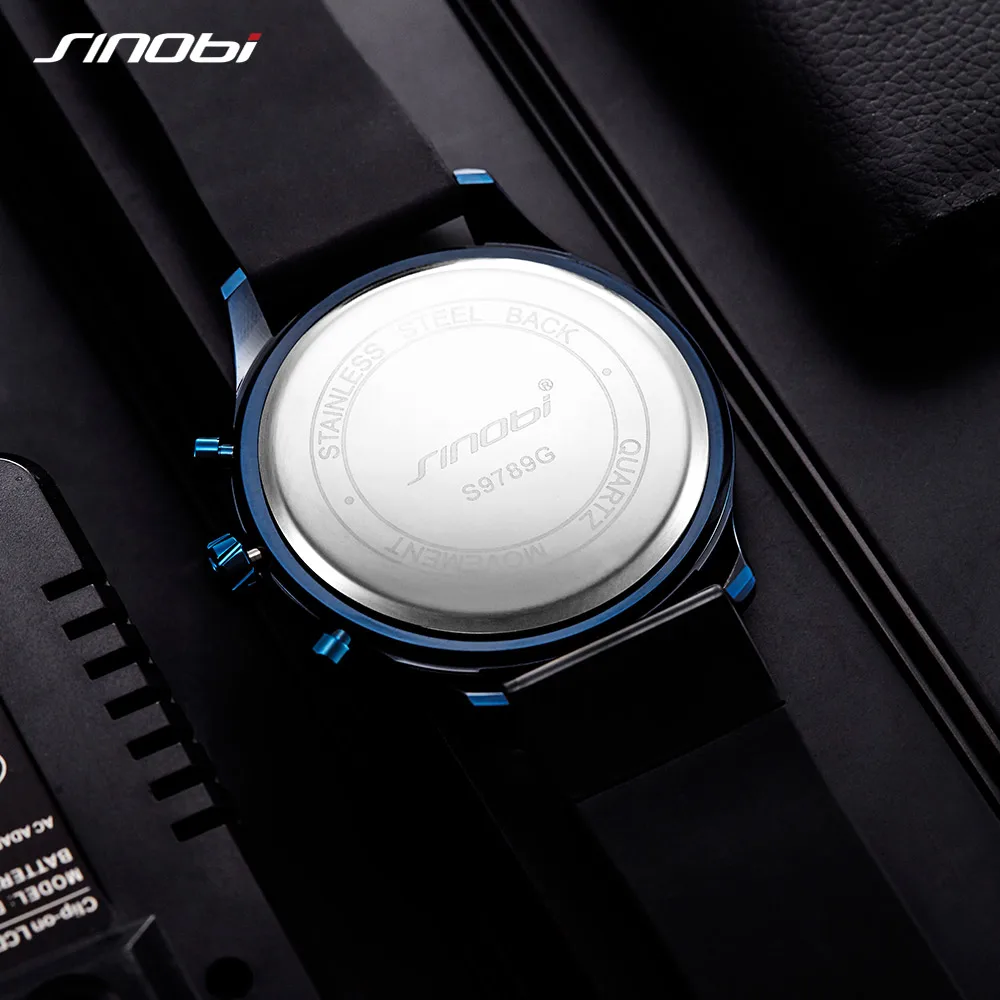 Часы SINOBI Мужские наручные кварцевые креативные брендовые Роскошные модные