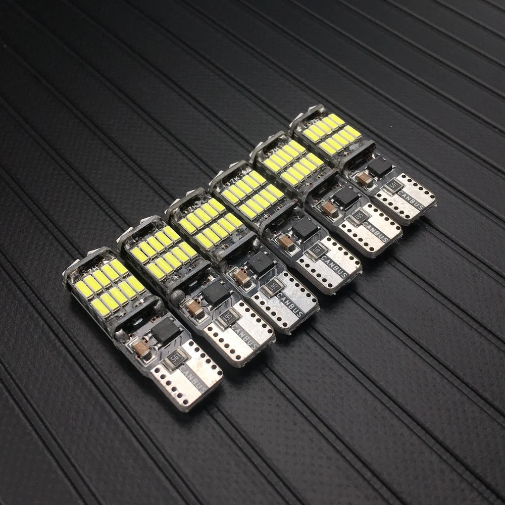Светодиодсветодиодный лампа Canbus T10 W5W 194 501 без ошибок с чипом 26 SMD 4014 для чтения