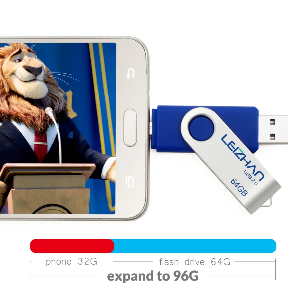 Leizhan USB флэш накопитель 128 Гб 64 ГБ 32 оперативной памяти 16 встроенной 8 4 для samsung Galaxy