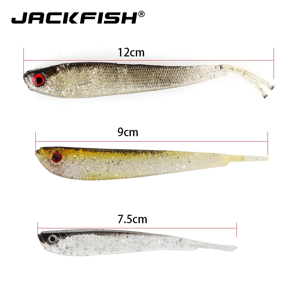 JACKFISH мягкая Рыболовная Приманка 10 шт./лот прозрачная Мягкая приманка плавающие