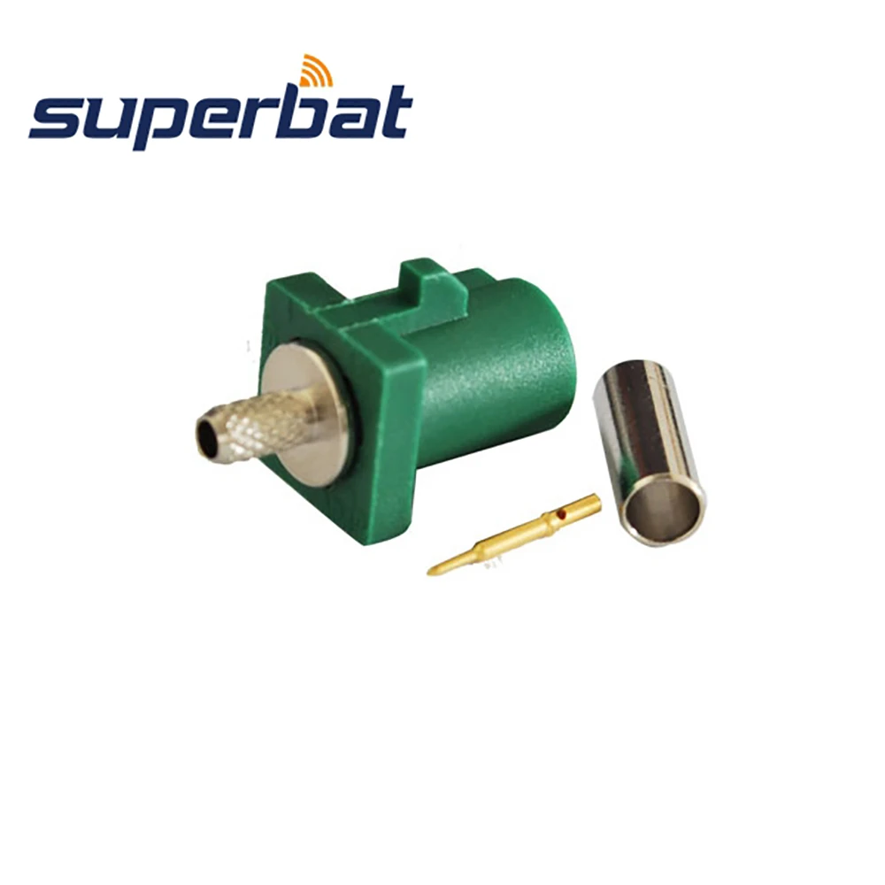 Superbat 10 шт. Fakra E зеленый/6002 коаксиальный разъем OEM антенна ОБЖИМНАЯ вилка