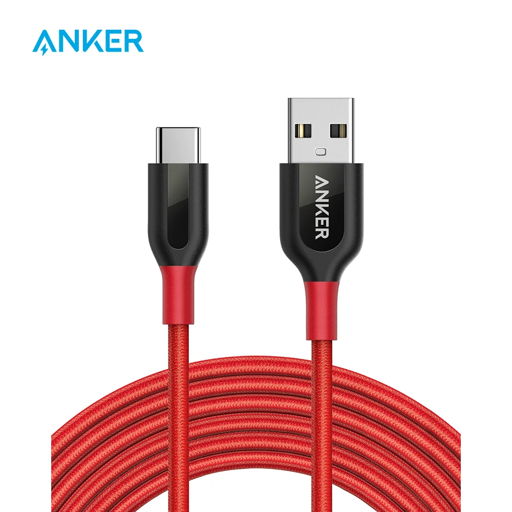 Anker Powerline+ USB-C-USB-A кабель, двойной плетеный нейлоновый кабель для быстрой зарядки, для samsung Galaxy, iPad Pro, MacBook, LG и т. Д