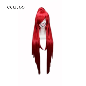 Парики для косплея ccutoo Gurrenlagann-yoko, термостойкие синтетические волосы с длинными прямыми кристаллами красного цвета, для вечевечерние НКИ на Хэллоуин