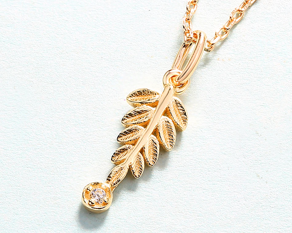 ALLNOEL ожерелье с кулоном из чистого 925 пробы серебра для женщин, настоящее циркониевое ожерелье с кулоном в виде листьев оливы, хорошее ювелирное изделие