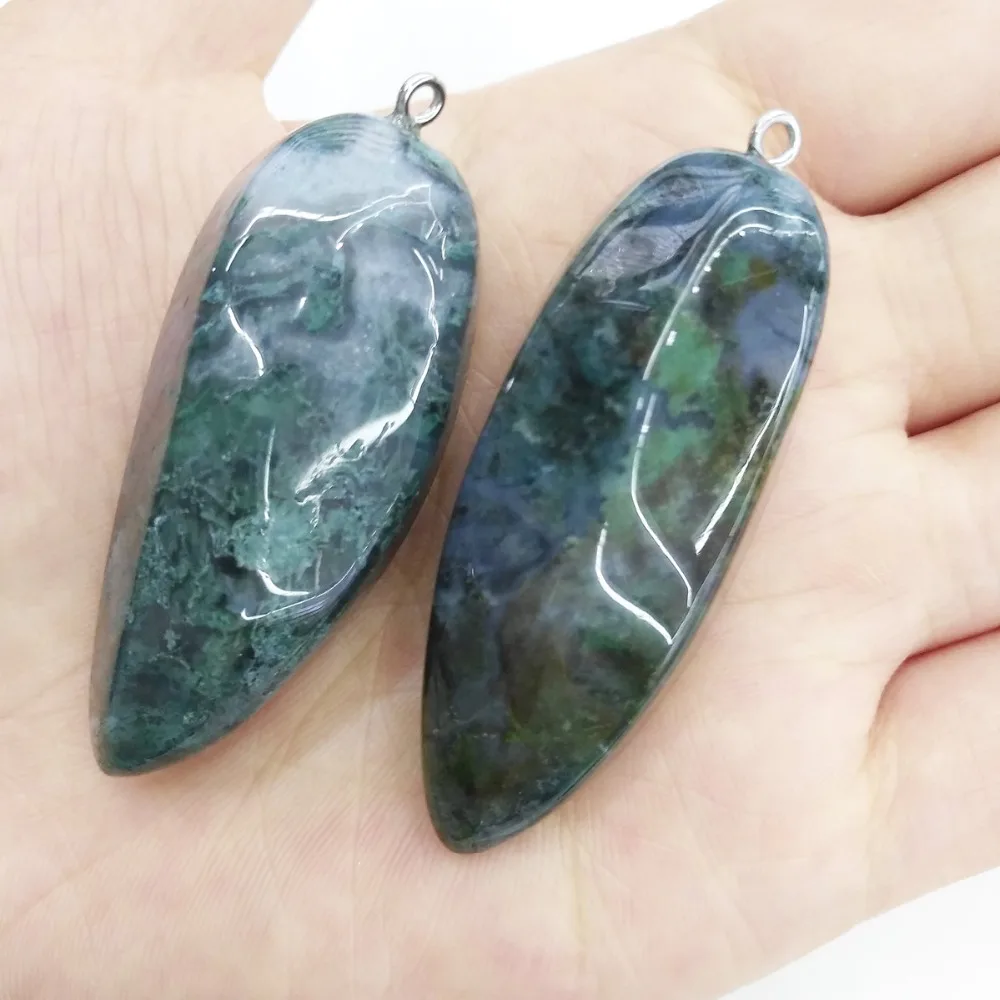 

Natural stone India agates hexagon pendant Fashion Pendants Charm jewelry making DIY size 20x55 mm