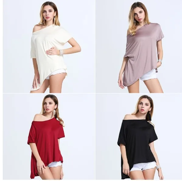 Весной и летом 2017 Европейских Американских женщин нерегулярные футболка чистый