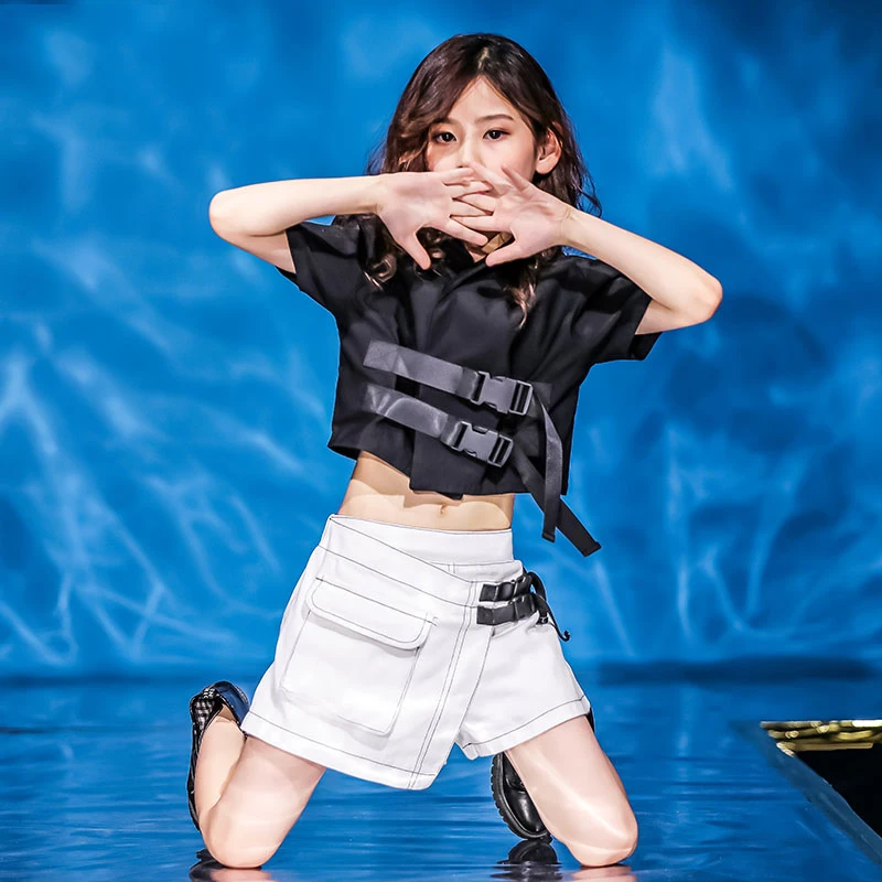

New Jazz Dance Costumes Girls Street Sets Stage Wear Singer Clothing Hip Hop Dancing Wear Stage Clothes Kids Jazz Costume VDB753
