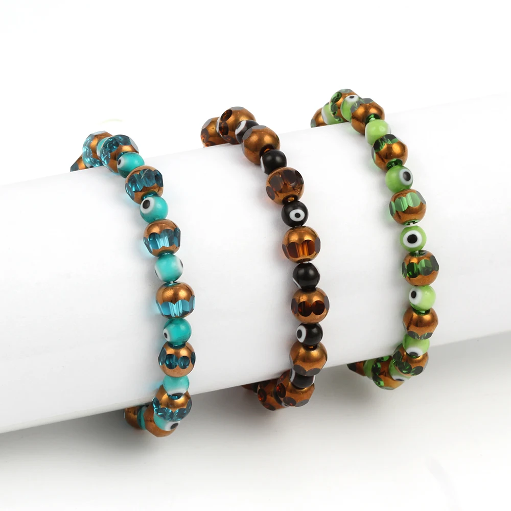 MEIBEADS 1 шт. модный 6/8 мм браслет от сглаза красочные бусины из смолы