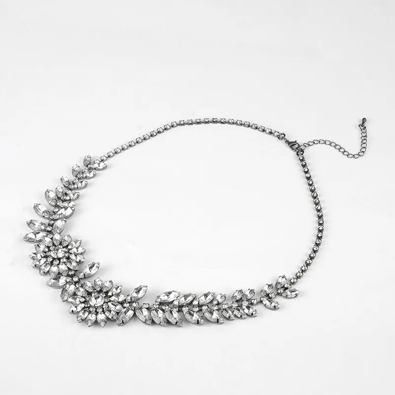 Jewelry новое поступление ювелирные изделия с украшением в виде кристаллов цветочное ожерелье Цепочки и ожерелья и кулоны из нержавеющей стали подарок женщине# N080