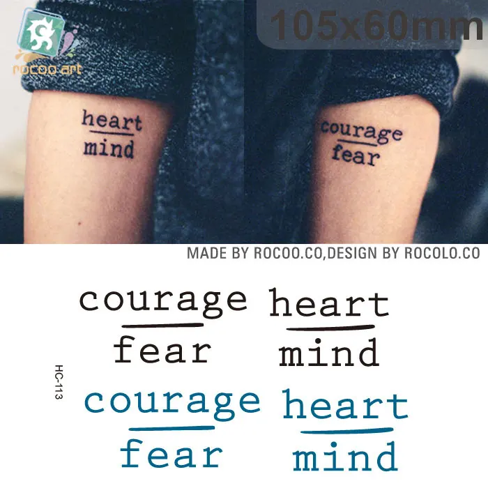 

Rocooart HC101-125 Waterproof Temporary Tattoo Stickers Personalized Pistol Heart Mind Fast Tattoo Hip Hop Body Art Flash Tattoo