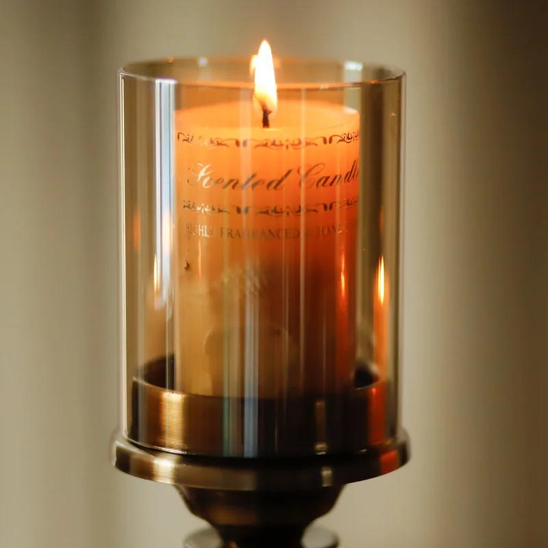Metal Glass Candlestick European Retro Romantic Table Model Room Decoration Wedding | Дом и сад