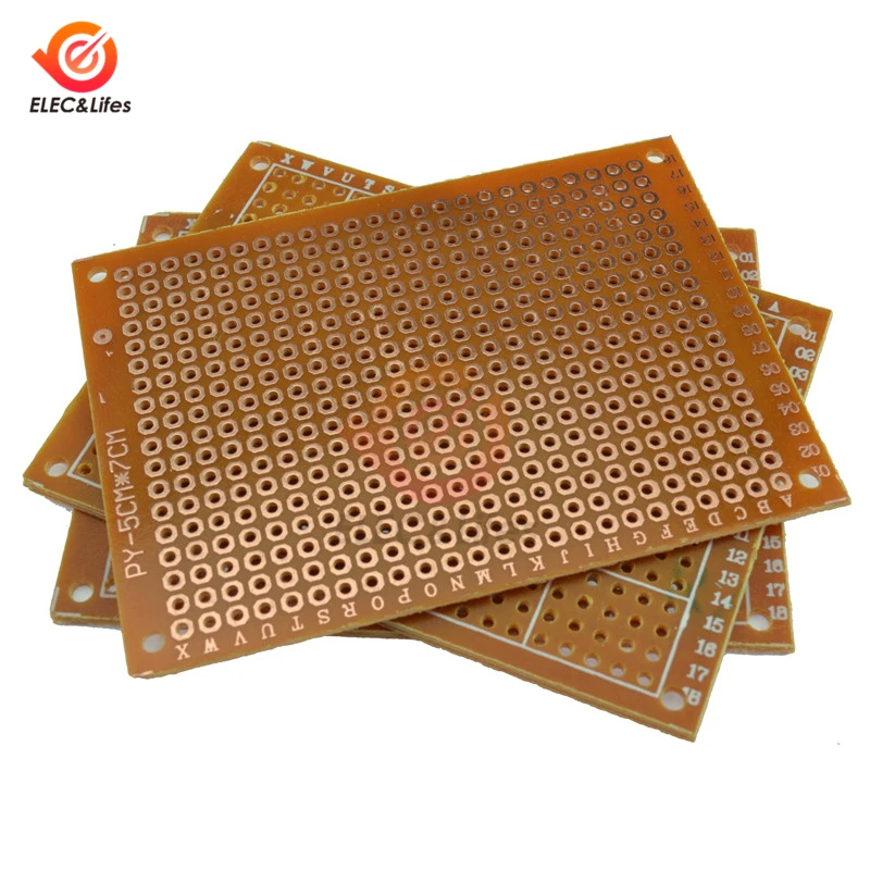 5 шт. универсальная макетная плата PCB 5x7 см 50x70 мм 5*7 2 54 Шаг отверстия DIY Прототип