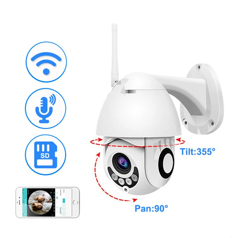 Водонепроницаемая камера видеонаблюдения 2 МП Full HD Wifi PT беспроводная 3 6 мм|Камеры