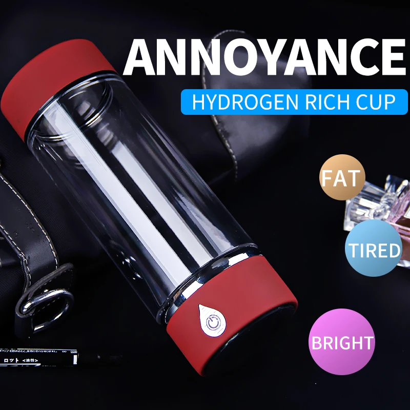 Hydrogen Rich Water Bottle Alkaline Ionizer Generator Healthy Anti-Aging USB Rechargeable Dual Use Smart | Бытовая техника