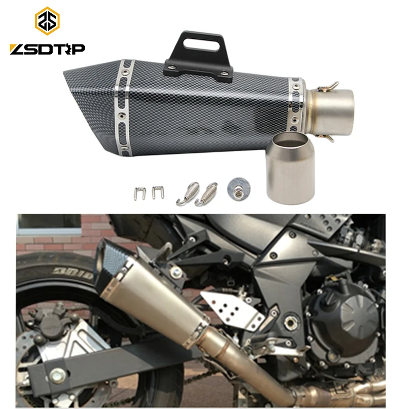 Универсальный глушитель для мотоцикла ZSDTRP 51 мм KTM CB400 FZ1 FZ6 выхлопная труба побега