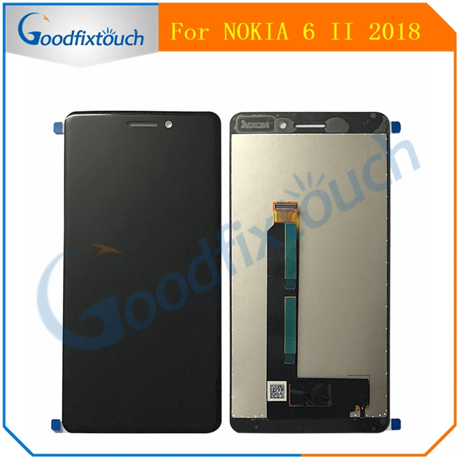 Купи 5, 5 ''черный 100% протестированный для Nokia 6 II 2018 ЖК-дисплей + дигитайзер сенсорного экрана в сборе для Nokia 6 II 2018 TA-1045 TA-1050 LCD за 1,637 рублей в магазине AliExpress