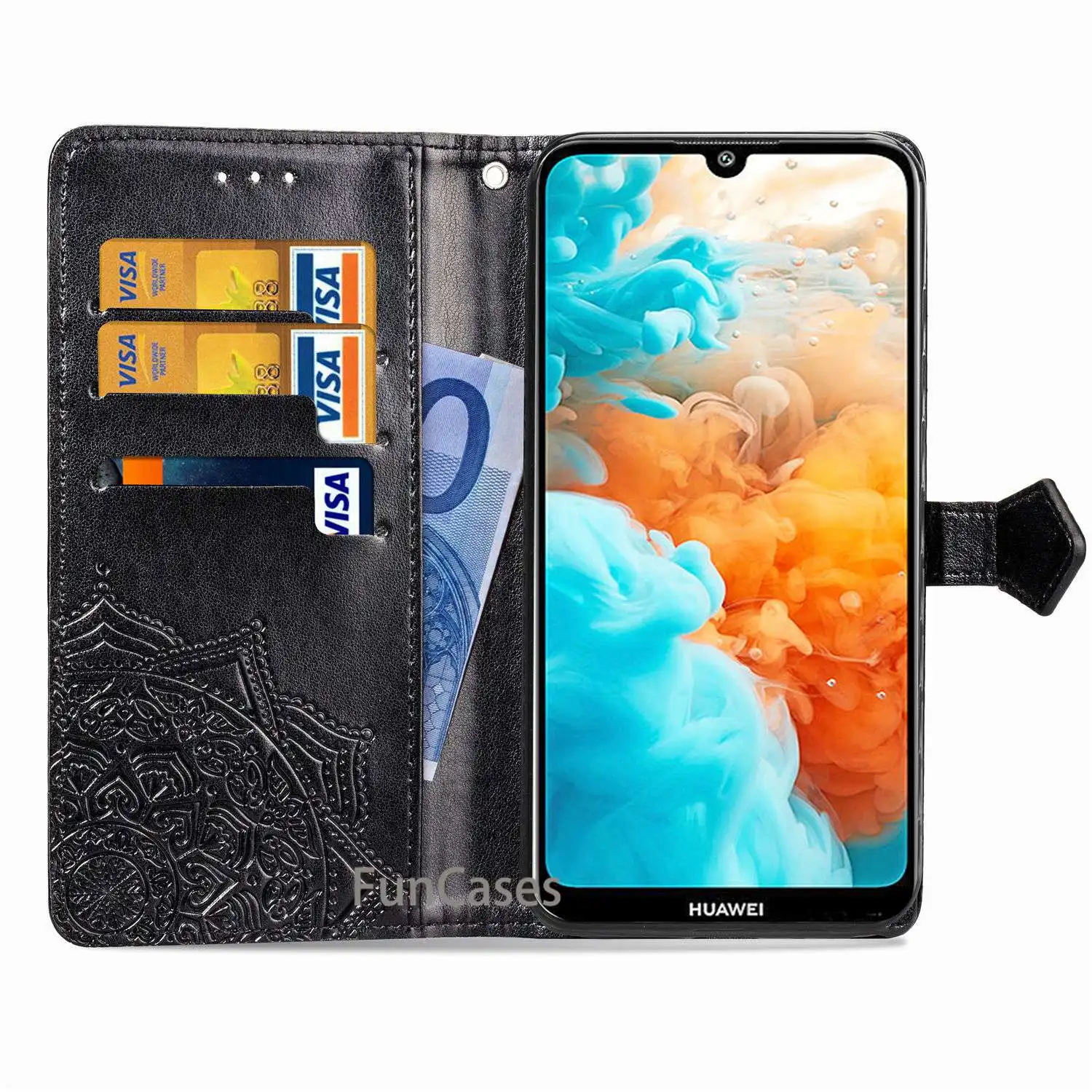 Флип раскладный Кожаный чехол Чехол для huawei Y6 2019 (2019) Coque Y 6 Prime чехол-футляр в виде