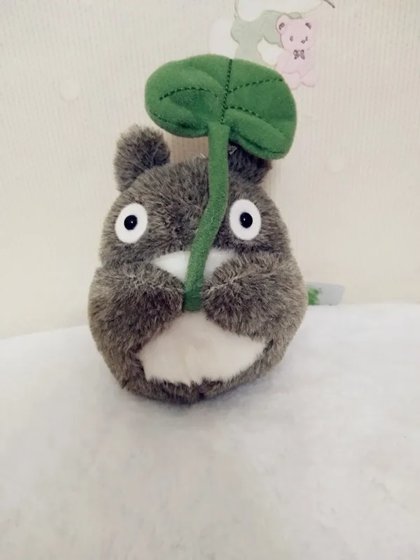totoro leaf 10cm Мой сосед Тоторо кошка автобус Кики пыль плюшевые куклы детские игрушки Ghibli подарок Принцесса Мононоке - Цвет: totoro leaf 10cm