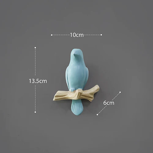 Blue 1bird Декоративные настенные крючки с птицами из смолы для украшения дома, аксессуары для ключей, сумки, вешалки для одежды - Цвет: Blue 1bird