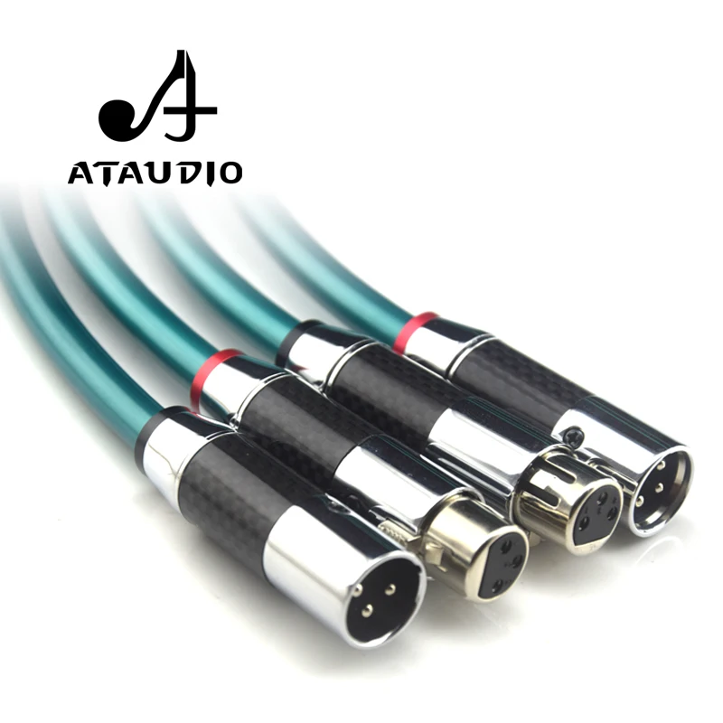 ATAUDIO 1 пара Hifi XLR кабель Pure OCC аудио с высококачественным углеродным волокном Plug| |