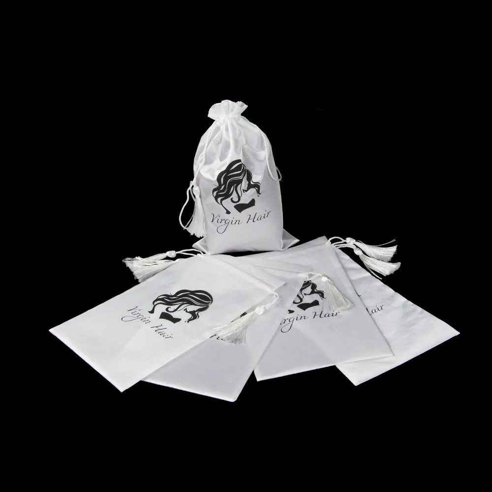 5 шт белые натуральные волосы упаковочная сумка с шнурком пучки для наращивания