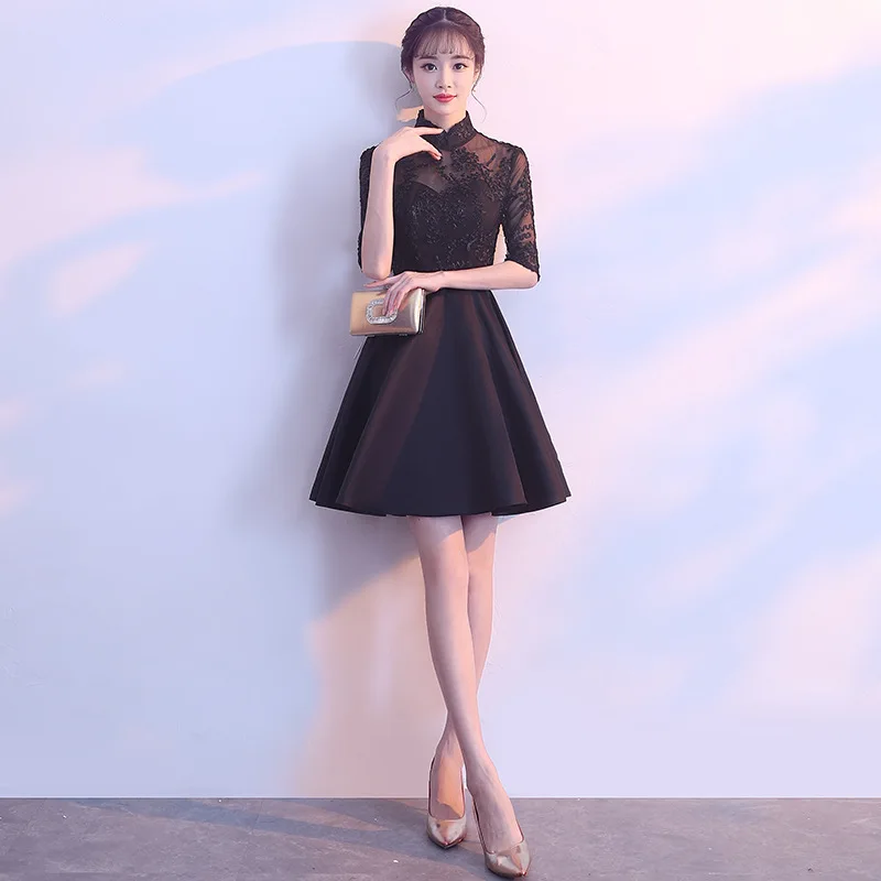 Платье Ципао с вышивкой и воротником стойкой размеры до 3XL|Чонсамы| |