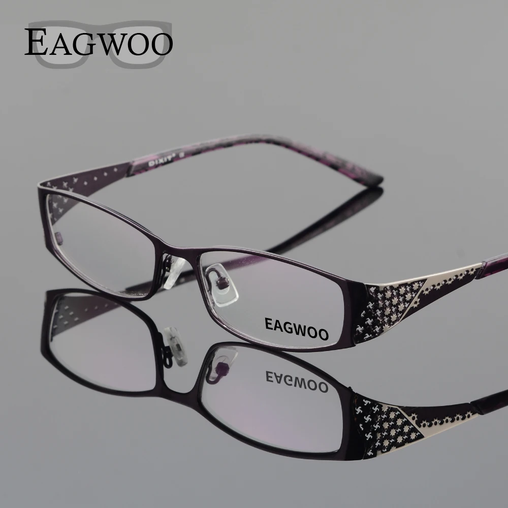 EAGWOO, женские очки из сплава, полная оправа, Ретро стиль, оптическая оправа, новинка, по рецепту, элегантные очки, модные очки для глаз D9044