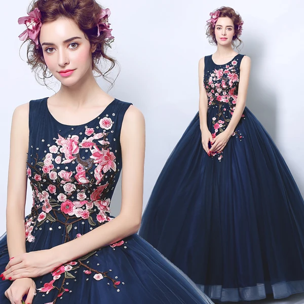 

New Arrival Elegant Embroidery Flowers Sequined Decorated Mother of the Bride Dress 359