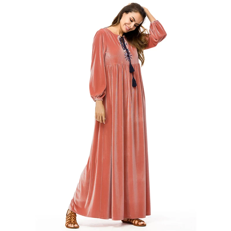 MISSJOY мусульманская турецкая исламская одежда для женщин abaya с длинным рукавом и v
