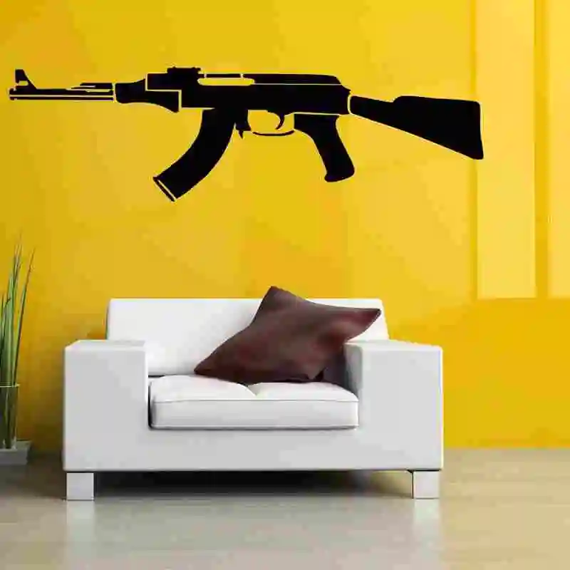 DCTAL винтовка Стикеры наклейка оружие AK47 Плакаты виниловая на стену Pegatina Quadro Декор