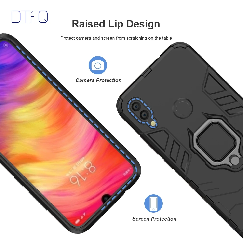 DTFQ противоударный защитный чехол для Redmi Note 5 4 4X6 Pro гибридный ПК + Мягкий ТПУ