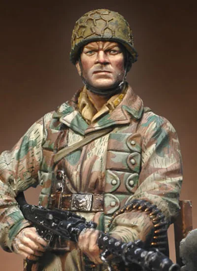Неокрашенный комплект 1/18 90 мм Fallschirmjager soldier 1944 фигурка историческая из Смолы