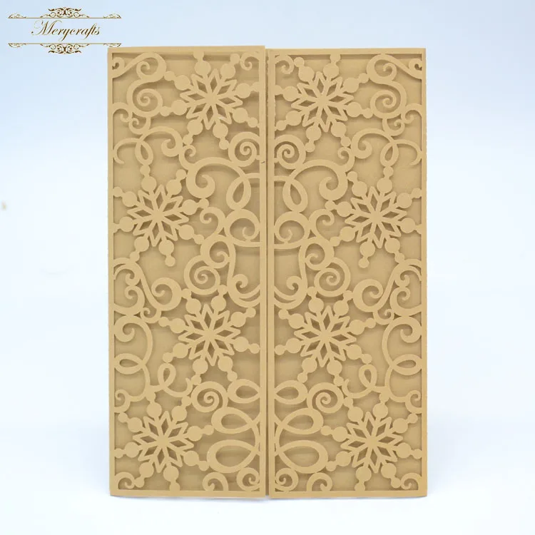 

Laser cut MR115 snowflake nepali marriage doc wedding invitation card